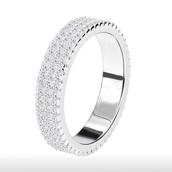 NWT Sterling Silver White Sapphire Diamond Ring - Picture 4 of 4